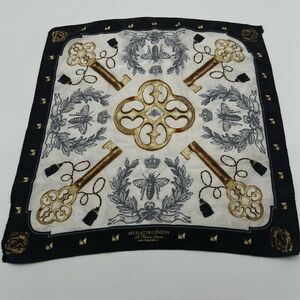 My Flat in London Black and Gold Scarf Key Print